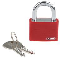 50870-t65al40-red ABUS Key Weatherproof Aluminium, Steel Safety Padlock, 6.5mm Shackle, 43mm Body