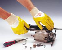 9313 Polyco Healthline Nitron Lite Yellow Cotton Work Gloves, Size 10, Nitrile Coating