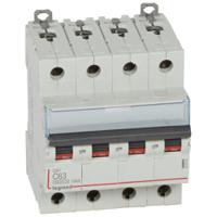 407904 Legrand DX3 Circuit Breaker, 4P, 63A Curve C, 400V AC, 6 kA, 10 kA Breaking Capacity