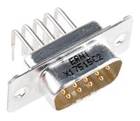 023322 Provertha TMC 9 Way Right Angle Through Hole D-sub Connector Plug, 2.54mm Pitch