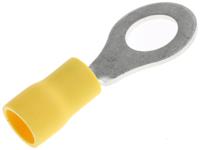fvws55-8lf JST, FV Insulated Ring Terminal, M8 (5/16) Stud Size, 2.6mm² to 6.6mm² Wire Size, Yellow