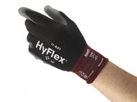 11-6016 Ansell HyFlex 11-601 Black Nylon Nylon Work Gloves, Size 6, Polyurethane Coating