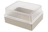 rp1375c Hammond RP Series Light Grey ABS General Purpose Enclosure, IP65, Clear Lid, 186 x 146 x 90mm