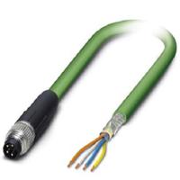1407344 Phoenix Contact, 1m Cat5, Green M8 to Male Unterminated, Shielded Shielded, Terminated