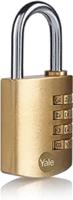 y150b401301 Yale Combination Brass Combination Padlock, 6mm Shackle, 40mm Body