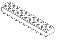 clt-110-02-l-d Samtec CLT Series Straight Surface Mount PCB Socket, 20-Contact, 2-Row, 2mm Pitch, Solder Termination