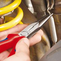 26-22-200 Knipex Long Nose Pliers, 200 mm Overall, Angled Tip, 73mm Jaw