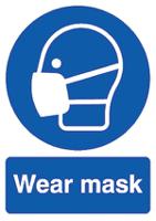 763-1768 RS PRO PP Rigid Plastic Mandatory Mask Sign With English Text