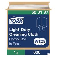 500137 Tork White Cotton Cloths for General Purpose, Dry Use, Roll of 600, 38.5cm, Repeat Use