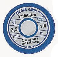 2716250037 Felder Lottechnik 27.162 1.6m Desoldering Braid, Width 2.5mm