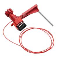 large-univ-valve-lockout-warm-8-cabl Brady Red 1-Lock Brass, Stainless Steel Universal Valve Lockout, 9.91mm Shackle