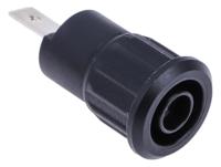 233160-21 Staubli Black Female Banana Socket, 4 mm Connector, Tab Termination, 24A, 1000V, Nickel Plating