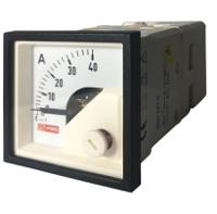 186-2416 RS PRO Analogue Panel Ammeter 40 (Input, Scale)A AC, 45mm x 45mm, 1 % Moving Iron