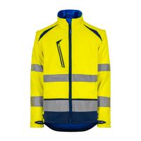 blouslgh01jml T2S BLOUSLGH01 Yellow/Navy Unisex Hi Vis Softshell, L