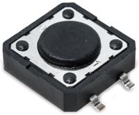 pts125sm43-2-lfs C & K IP40 Black Button Tactile Switch, SPST 50 mA 7 (Dia.)mm Through Hole