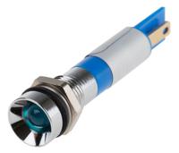 210-361 RS PRO Blue Panel Mount Indicator, 12V dc, 8mm Mounting Hole Size, Solder Tab Termination