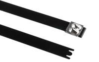 111-00299-mbt14xhfc-spss316-bk HellermannTyton Cable Tie, Roller Ball, 362mm x 12.3 mm, Black Polyester Coated Stainless Steel, Pk-50