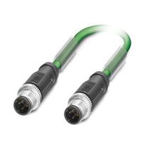 1524352 Phoenix ContactNBC, 500mm Cat5, Green M12 to Male M12 Male Shielded, Terminated PVC Sheath