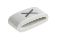 531-07884-hobs85-pvc-wh HellermannTyton HODS85 Slide On Cable Markers, Black on White, Pre-printed "X", 1.8 → 6.3mm Cable, 531-07884