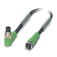 1682058 Phoenix Contact Male 3 way Angled Plug M8 to Female 3 way Straight Socket M8 Sensor Actuator Cable, 3 m