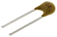c315c222k1r5ta KEMET 2.2nF Multilayer Ceramic Capacitor MLCC, 100V dc V, ±10% , Through Hole