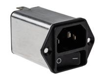 dc123102001 Schurter 4A, 250 V ac Male Panel Mount Filtered IEC Connector DC12.3102.001