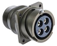 97b-3100a-22-22s Amphenol Limited, 97B, Brass 4 Way Wall Mount MIL Spec Circular Connector Receptacle, Socket Contacts,Shell Size 22,