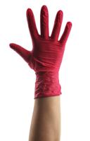 gp0063 Unigloves Red Powder-Free Nitrile Disposable Gloves, Size 8, Medium, 100 per Pack