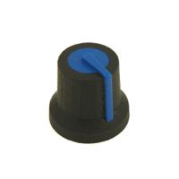 302-677 RS PRO 16.2mm Black Potentiometer Knob for 6mm Shaft D Shaped