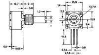 91r1a-r22-b18l Bourns Linear Potentiometer 1-Gang Through Hole, 91R1A-R22-B18L