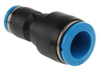 qs-12-8 Festo QS Series Reducer Nipple, Push In 12 mm to Push In 8 mm, Tube-to-Tube Connection Style, 130608