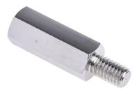 806-6676 RS PRO Standoff, M6 x M6 Thread, 25mm Body, Steel, Male/Female, 10mm Stud