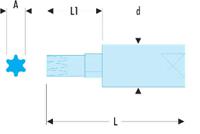 rtm25grp Facom 1/4 in Drive Bit Socket, Hex OGV Bit, 2.5mm, 37 mm Overall Length