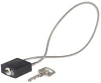 compact-cable-padlock-black-40cm-kd Brady Black 1-Lock Rugged Reinforced Nylon Body with Sheathed Steel Cable Keyed Padlocks & Safety Padlocks, 4.7mm
