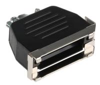 mhed-ds15s-k MH Connectors MHED Series Thermoplastic Angled, Straight D Sub Backshell, 15 Way, Strain Relief
