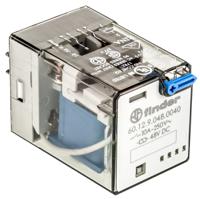 601290480040 Finder Plug In Power Relay, 48V dc Coil, 10A Switching Current, DPDT