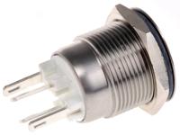 mpi00228wh Bulgin MPI002 Series Illuminated Push Button Switch, Momentary, Panel Mount, 19.2mm Cutout, SPST, White LED, 24V dc,