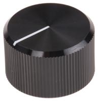 465-9858 RS PRO 20mm Black Potentiometer Knob for 6.4mm Shaft Splined