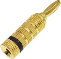 208-0282 RS PRO Black Male Banana Plug, 4 mm Connector, 32A, 30V, Gold Plating