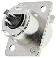 ty3f Switchcraft Panel Mount XLR Connector, Female, 125 V ac, 3 Way, Silver Plating