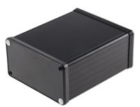 1455n1202bk Hammond 1455 Series Black Aluminium Enclosure, IP54, Black Lid, 120 x 103 x 53mm