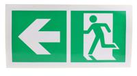 813-4536 Vinyl Emergency Exit Left,  With Pictogram Only, Non-Illuminated Emergency Exit Sign