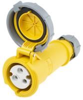 551 MENNEKES, AM-TOP IP67 Yellow Cable Mount 3P Industrial Power Socket, Rated At 32A, 110 V
