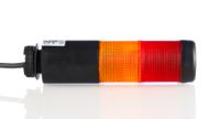 69813075 Werma Kompakt 37 Series Red/Yellow Signal Tower, 2 Lights, 24 V ac/dc, Base Mount