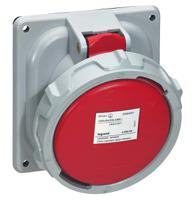 5-556-89 Legrand IP67 Red Panel Mount 3P + N + E Industrial Power Socket, Rated At 125A, 415 V