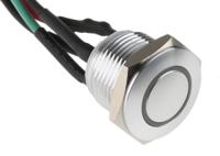 175-8524 RS PRO Illuminated Push Button Switch, Momentary, Panel Mount, 16mm Cutout, SPST, Red LED, 36V dc, IP67