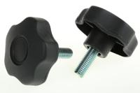 702-7582 RS PRO Black Multiple Lobes Clamping Knob, M10, Threaded Stud