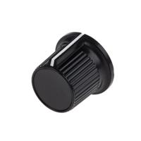 259-6979 RS PRO 21mm Black Potentiometer Knob for 6.35mm Shaft Splined