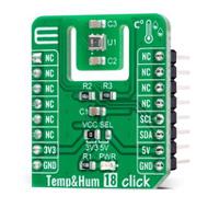 mikroe-4892 MikroElektronika Temperature and Humidity 18 Click Temperature & Humidity Sensor Add On Board for HS3003 MikroBus