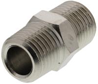 0900-00-13 Legris LF3000 Series Straight Threaded Adaptor, R 1/4 Male to R 1/4 Male, Threaded Connection Style